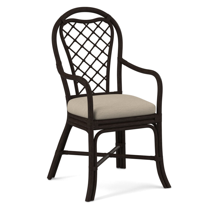 Trellis Dining Arm Chair, Java, Stone Crypton Performance; 0884-83