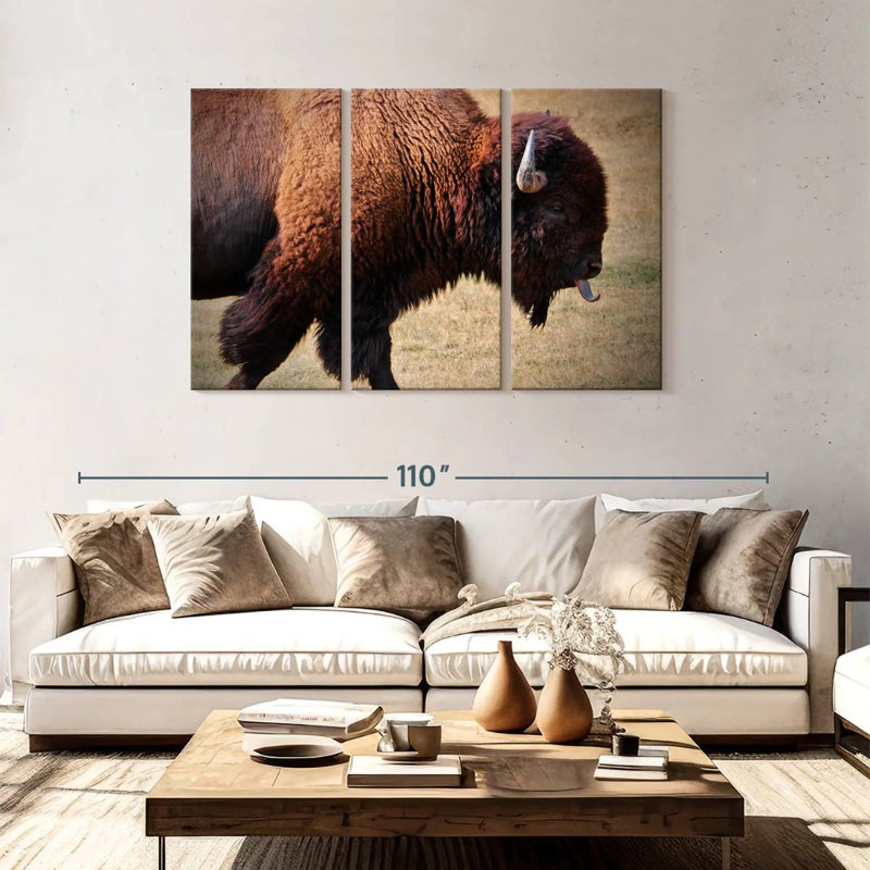 Brampt Tongue Wagging Bison, 48" H x 74" W