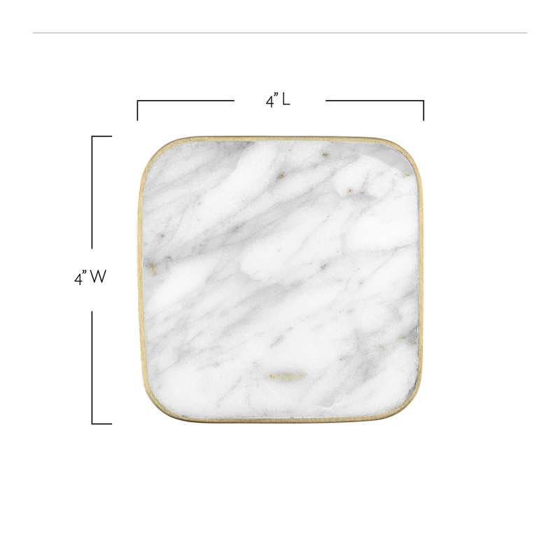 Ensemble de sous-verres en toile Canvas Home Verona, Vert/doré