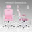 Ergonomic Office Chair, Home Office Desk Chair With Headrest, High Back Computer Chair With Armrests And Adjustable Lumbar Support For Home Office Study Room,White & Pink-62266584-62266589