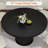 47" Round Dining Table for 4-6, Kitchen Table with 2-Layer Storage Shelf and a Drawer, Farmhouse Circle Dinner Table for Dining Room, Kitchen, Living Room, Black (Table Only)-1942175641