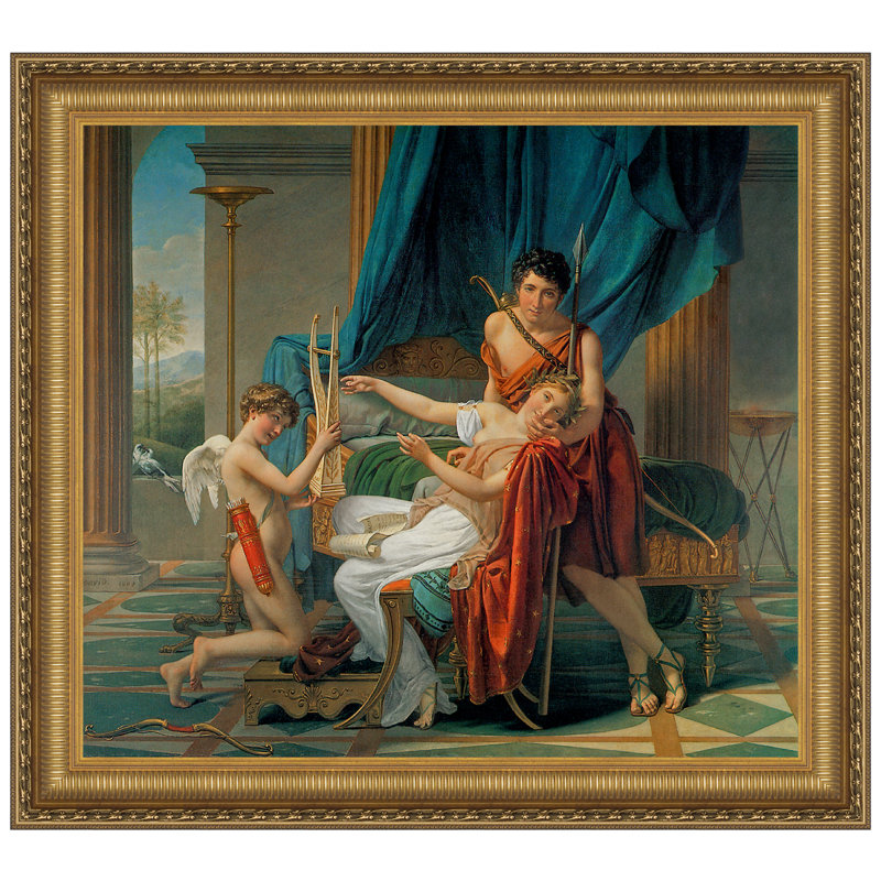 «Sappho and Phaon, 1809» par Jacques-Louis David, reproduction d'art encadrée, H 26,75 po x l 29,25 po x P 1,875 po