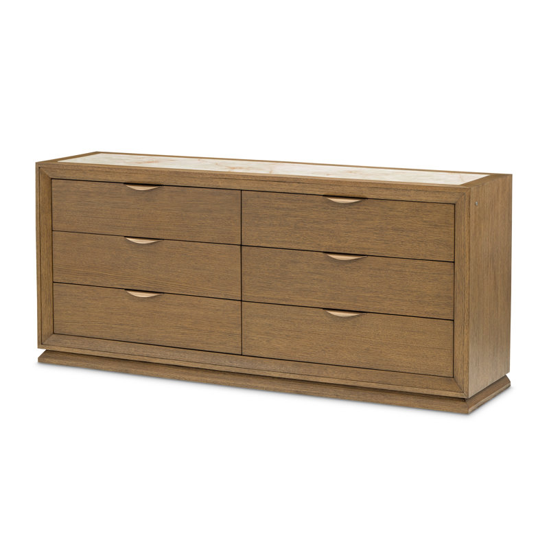 Portrait Dresser With LED Lights - Sienna Brown