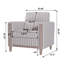 Chaise d'appoint rembourrée avec pieds en bois d'hévéa Helen
