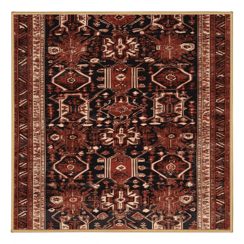 Tapis brun lavable à la machine, Carré 3 pi