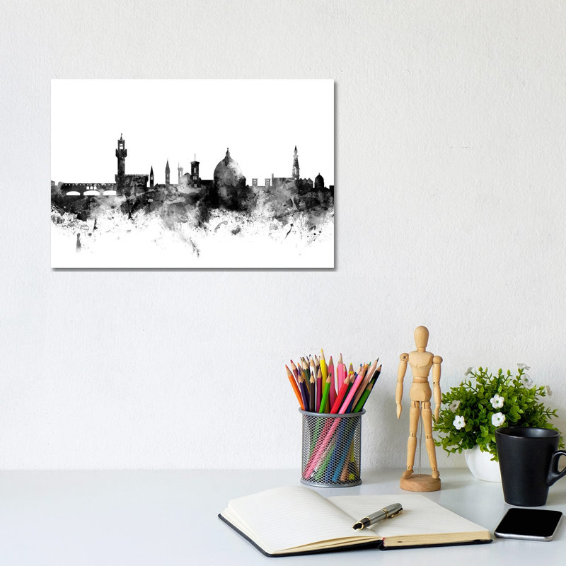 Florence, Italy In Black & White by Michael Tompsett - Wrapped Canvas Gallery-Wrapped Canvas Giclée, 20.32 cm H x 30.48 cm W