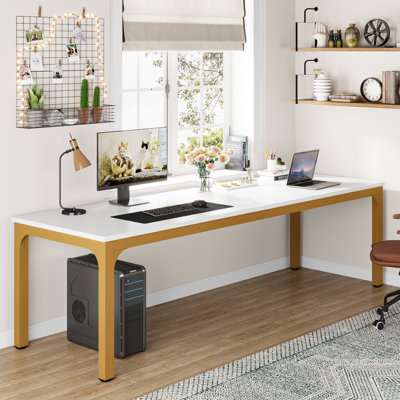 Bureau d'ordinateur extra long double 78,74 po Pallas pour poste de travail