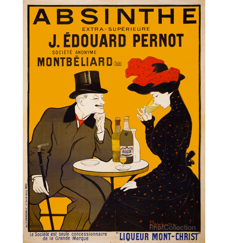 Publicité rétro «Absinthe», H 24 po x l 18 po