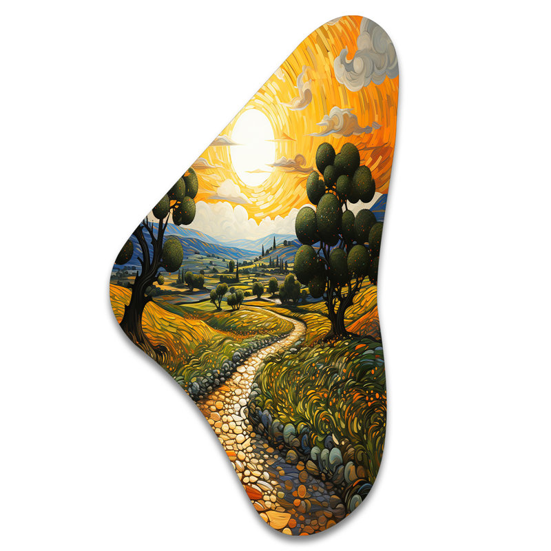 Art mural asymétrique Xzavier - Vangogh Boomerang, H 39 po x l 21 po x P 1 po