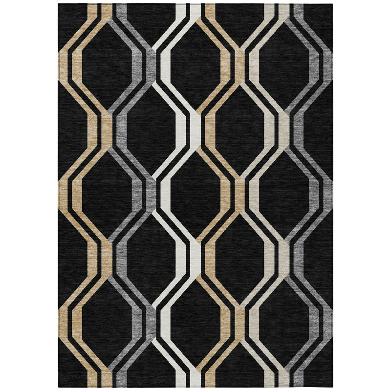 Machine Washable Indoor/Outdoor Chantille ACN2326 Mid-Century Modern Rug, Rectangle 9' x 12'