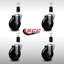 Ensemble de roulettes extensibles pivotantes en caoutchouc dur de 4 pouces SS de 1 3/8 po SCC