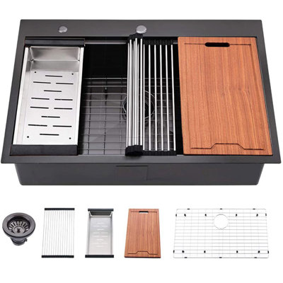 33'' L Single Bowl Stainless Steel Kitchen Sink