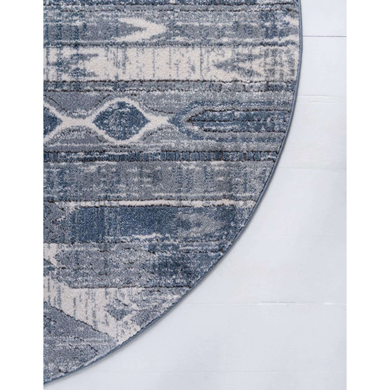 Wenden Ikat Indoor Rug, Round 7'