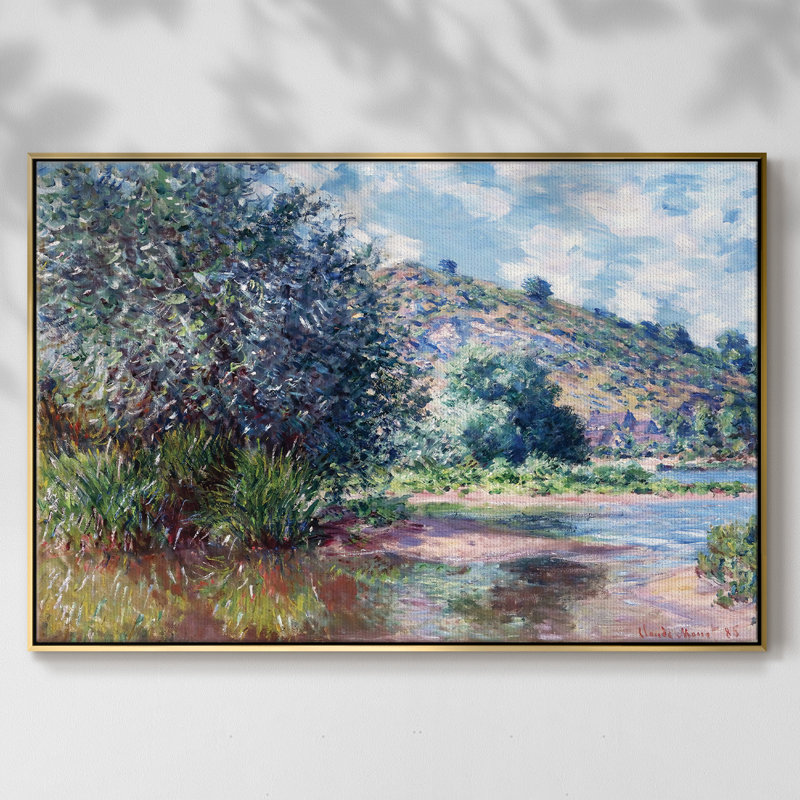 Paysage au port sur toile, Or, H 37 po x l 25 po x P 2 po