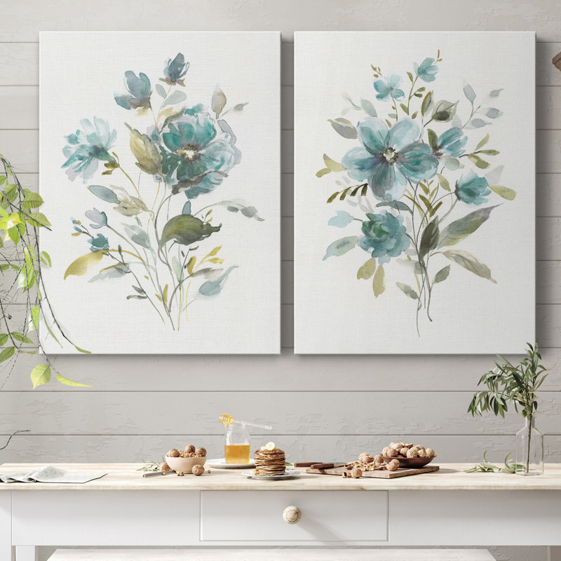 Linen Botanical I - Ensemble de 2 reproductions d'art, H 12 po x l 16 po x P 1 po, Toile tendue, Pas de tapis