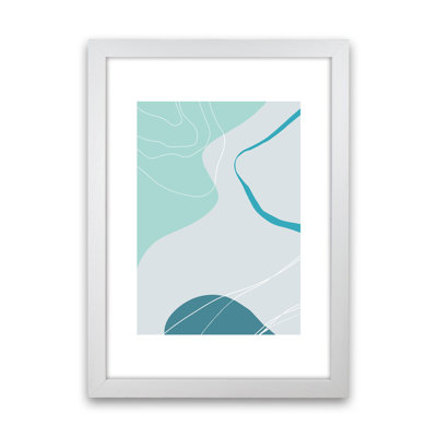 Mita Teal Abstract N17 1 Piece Wall Art