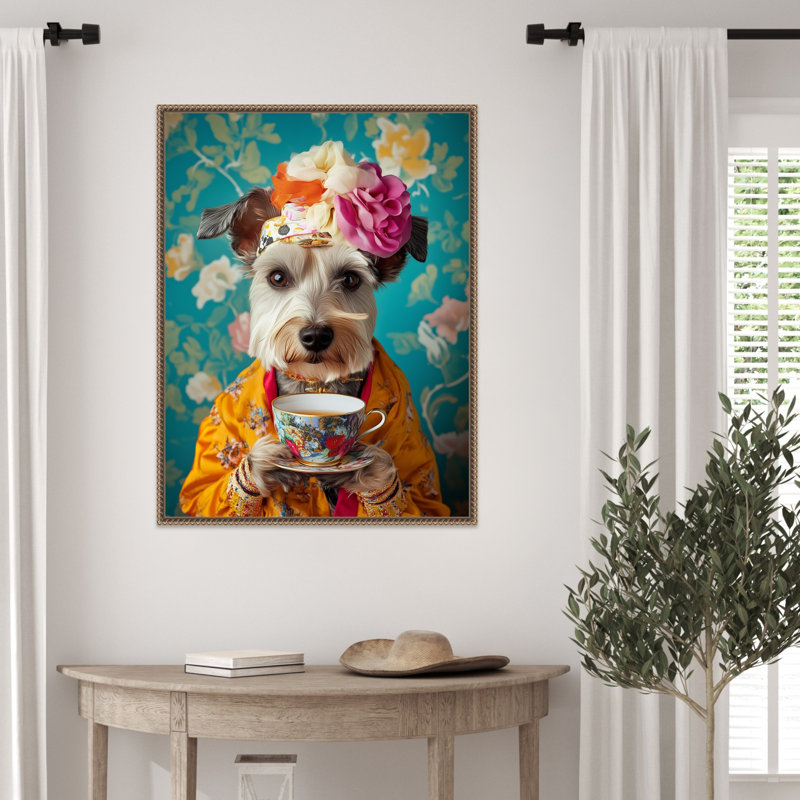 «Yorkshire Tea Lady» par Keyshanna, reproduction d'art sur toile encadrée, H 30 po x l 23 po