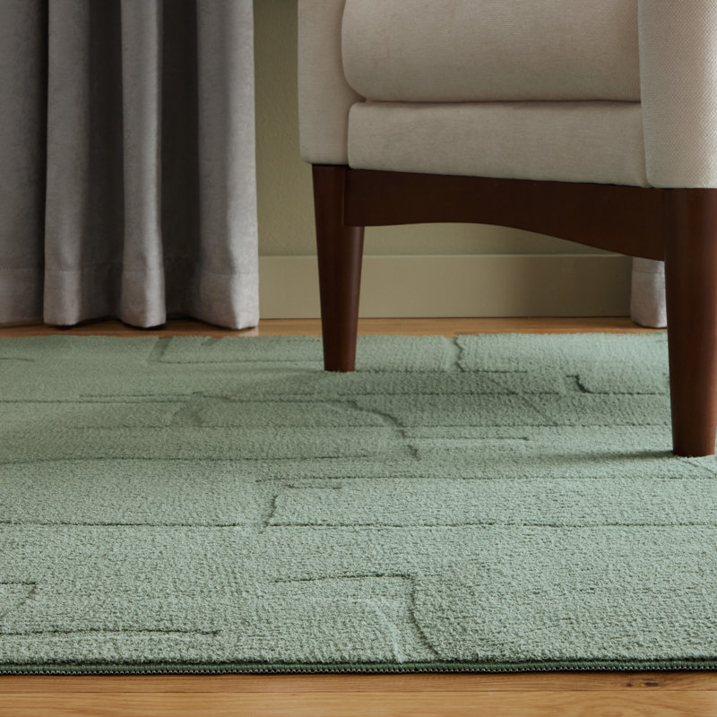 TOWN & COUNTRY EVERYDAY Rae Everwash® Machine Washable Area Rug 6'6x9'2 Sage Green, Rectangle 6'7" x 9'2"