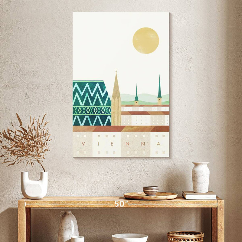 Affiche de voyage rétro Nicci Vienna, H 39 po x l 26 po
