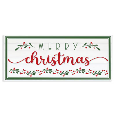 Merry Christmas Expression festive à motif floral de houx