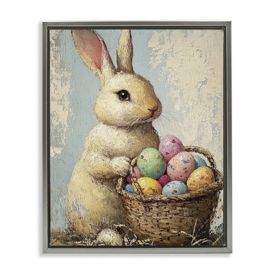 Art mural sur toile flottante, panier de lapin de Pâques, design par Franklyn Gregory