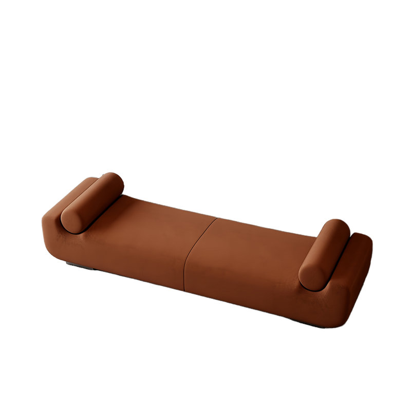 Banc rembourré en tissu Stylish, H 23,62 po x l 70,86 po x P 23,62 po, Orange
