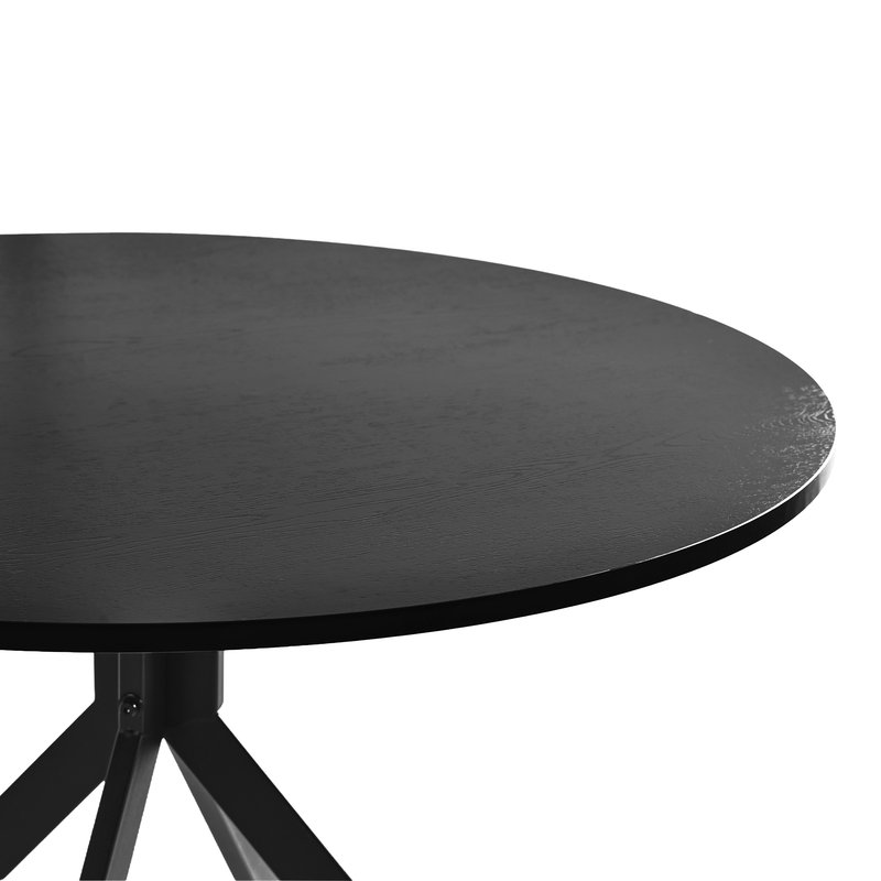Metal Base Dining Table, Black Oak / Black