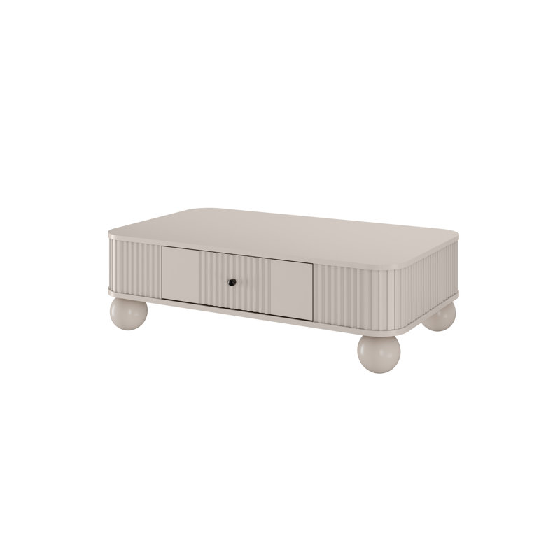 Dayzee Coffee Table with Storage, Cashmere/Black Top/Cashmere Base