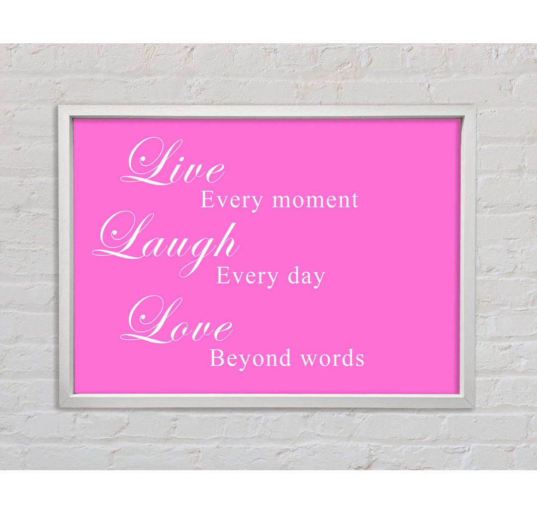 Love Quote Live Laugh Love Green - Einzelbildrahmen Kunstdrucke auf Leinwand