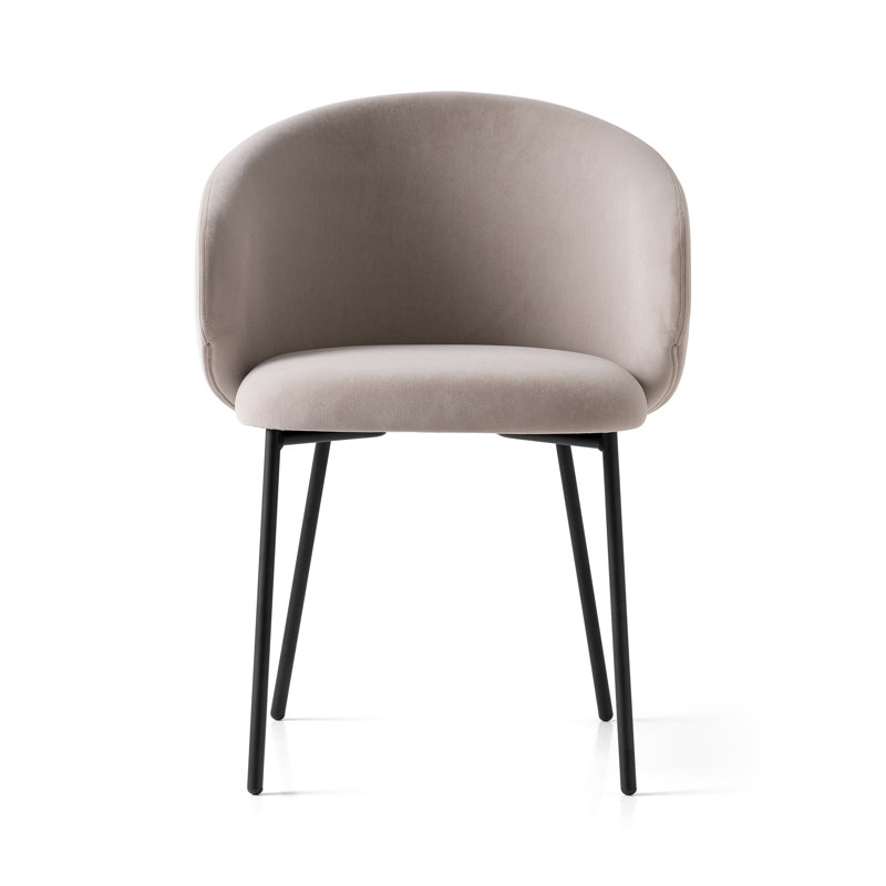 Tuka Upholstered Armchair with Metal Frame, Matte Black, Sand