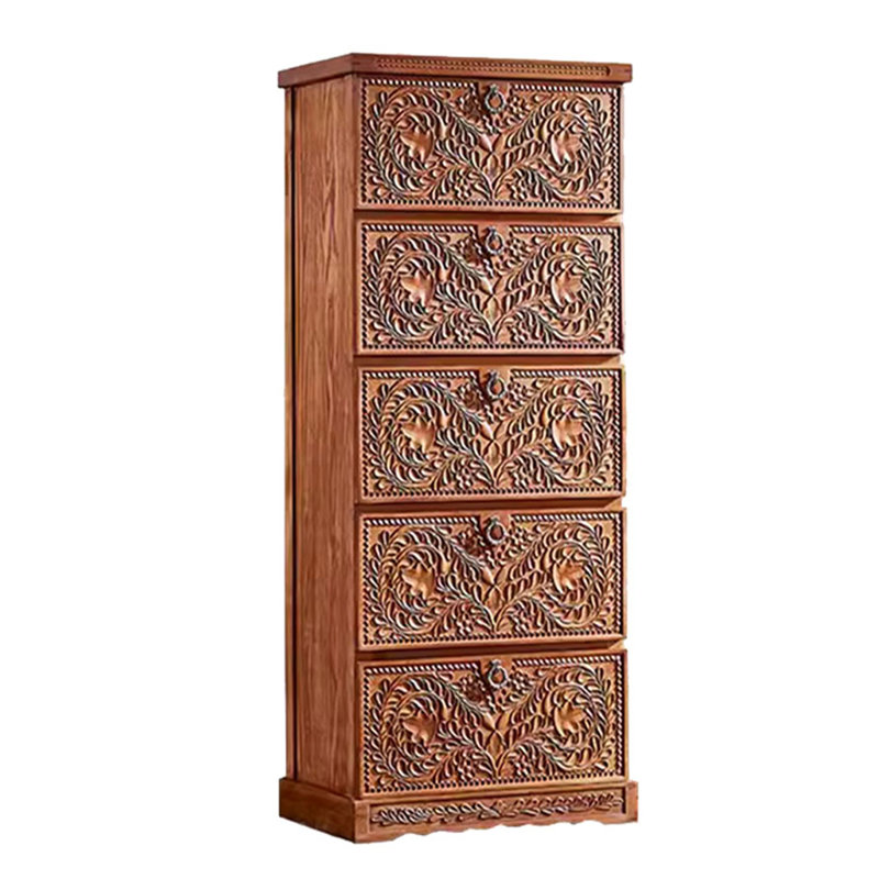Commode décorative en bois massif de style sud-est asiatique, Brun