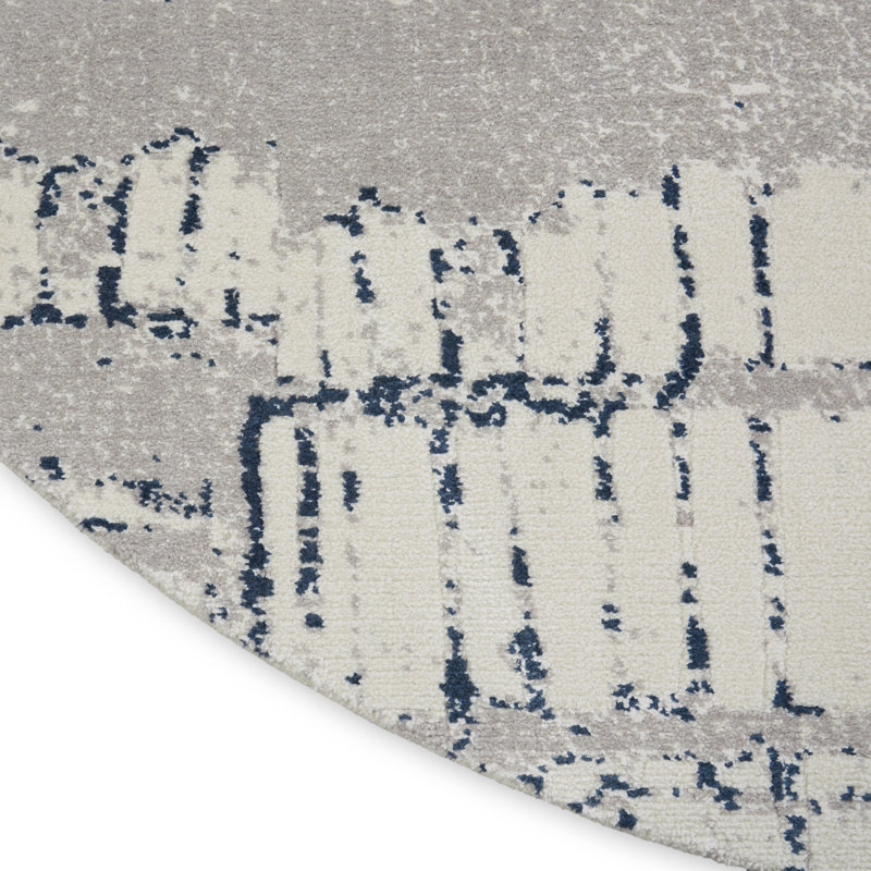 Viscose Abstract Indoor Rug, Round 8'