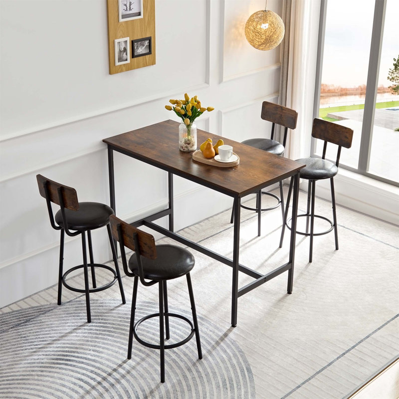 Ensembles de table de salle à manger, avec table fixe, 5