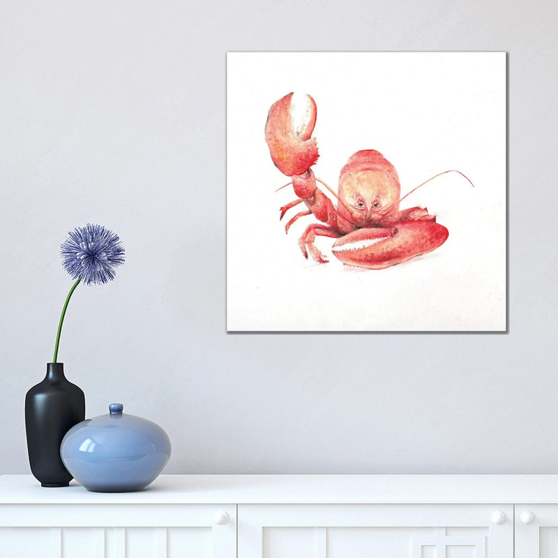 Lobster 1 Piece Wrapped Canvas Painting, 45.72 cm H x 45.72 cm W x 1.91 cm D