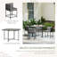 Outsunny 4 Seater Rattan Cube Garden Furniture Set Cushions, Charcoal Grey