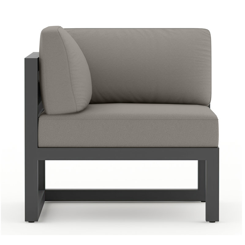 Avion 5 Piece Sectional Set - Black, Canvas Charcoal Sunbrella® Canvas, Slate