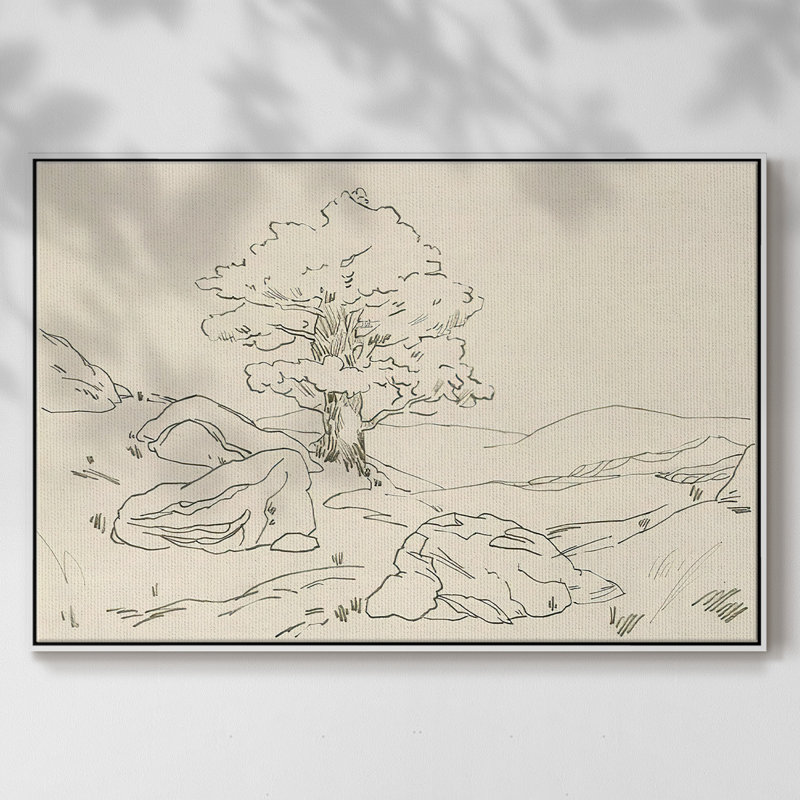 Chêne Christchurch II, Toile avec cadre blanc, H 25 po x l 37 po x P 2 po, Non
