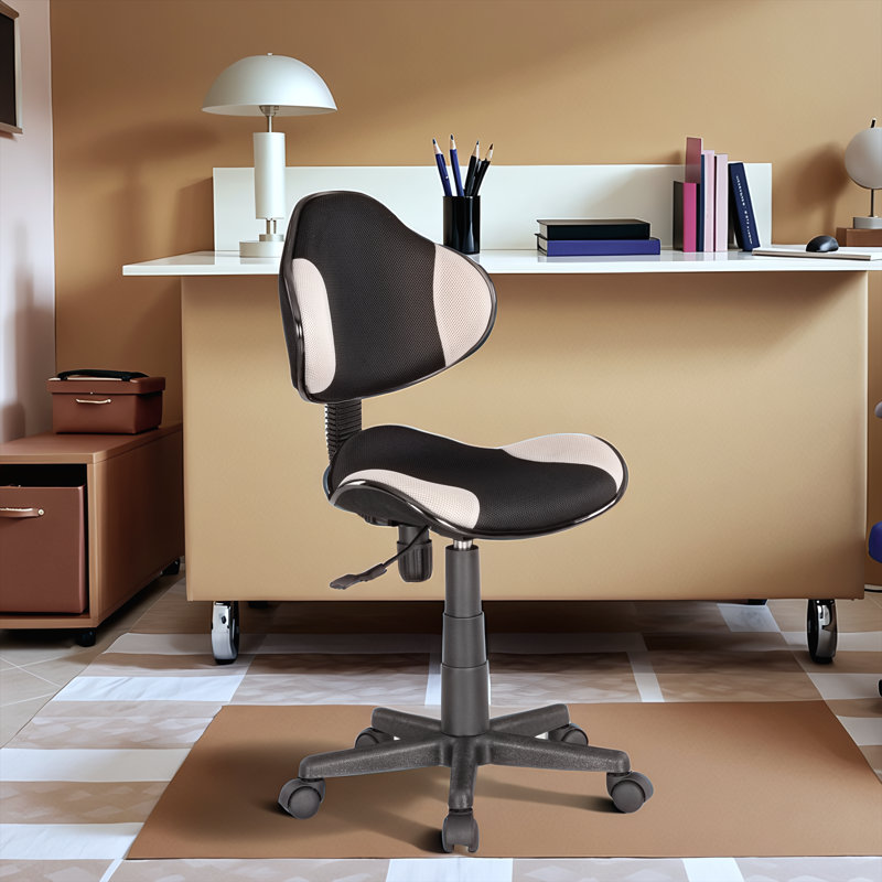 Aldous 360° Swivel Writing Office Task Chair with Mesh Back and Adjustable Height, Black/Gray