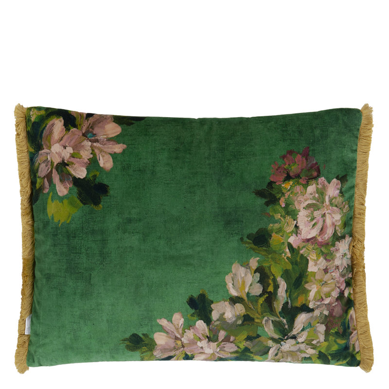 Fleurs D Artistes Decorative Pillow, Vintage Green Floral