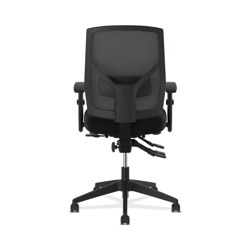 Black Mesh High-Back Adjustable Task Chair with Fabric Seat