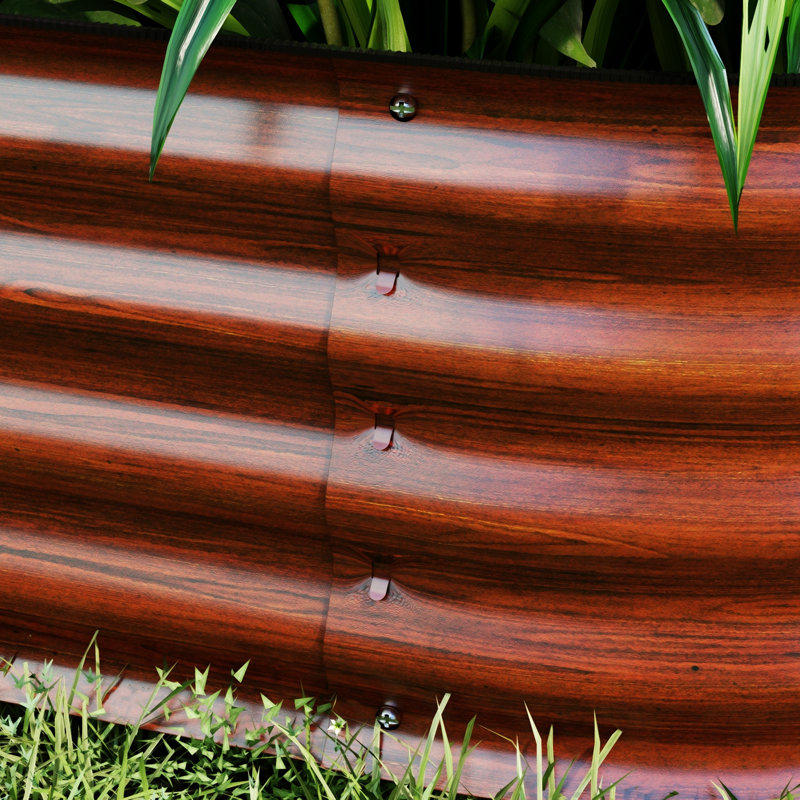 Ensemble de lit de jardin surélevé galvanisé 3,5 pi x 2 pi x 1 pi Outsunny