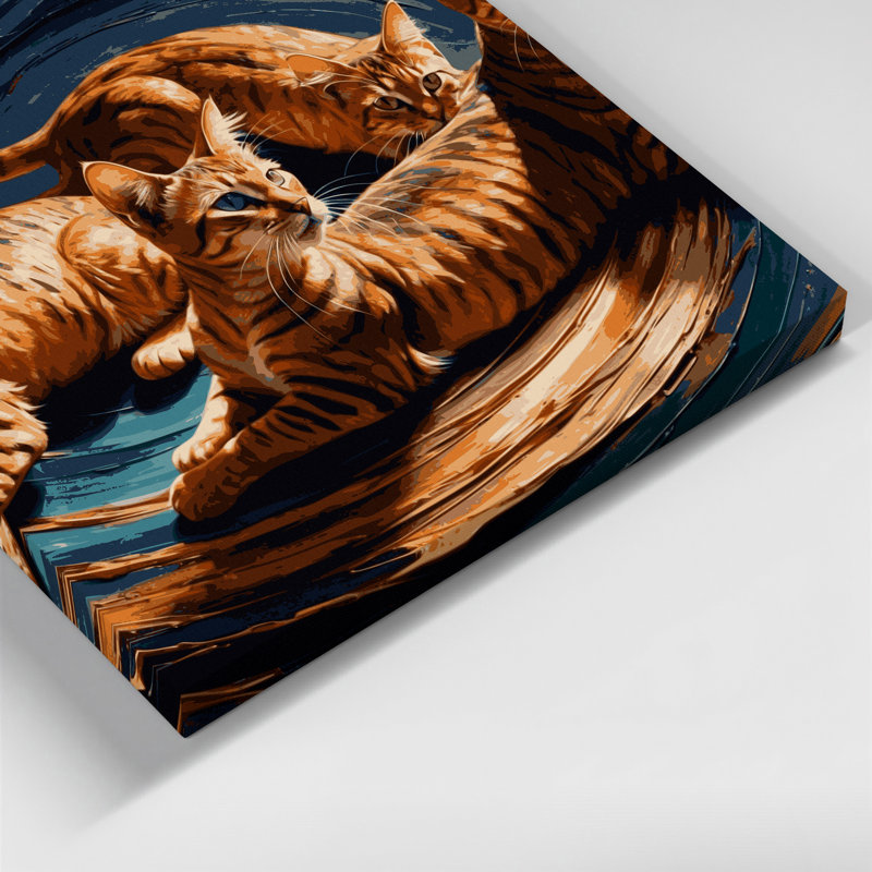 «Cats Abyssinian Mauve», art mural sur toile, H 8 po x l 8 po