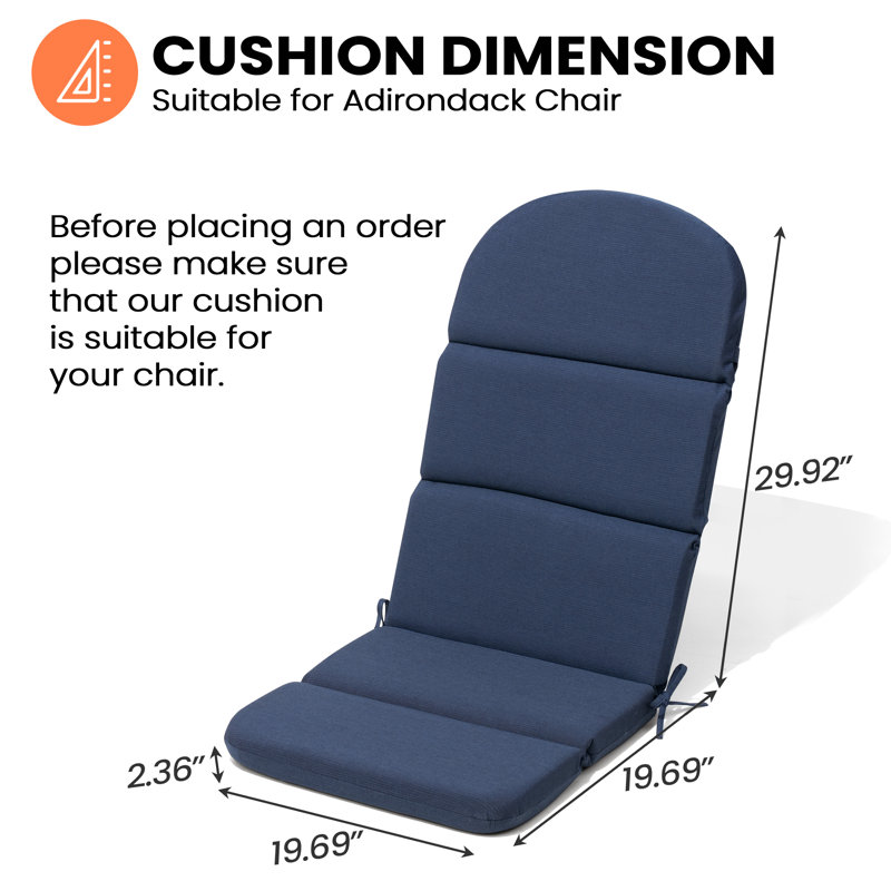 Ebern Designs 2.36''  Adirondack Chair  Outdoor Seat / Back Cushion, Navy, Polyester, 2
