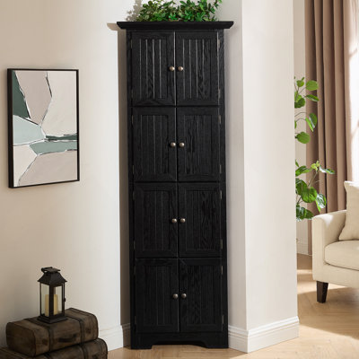 Accent Cabinet, Corner Kitchen Storage Cabinet With Shelves For Bathroom, Living Room, Kitchen