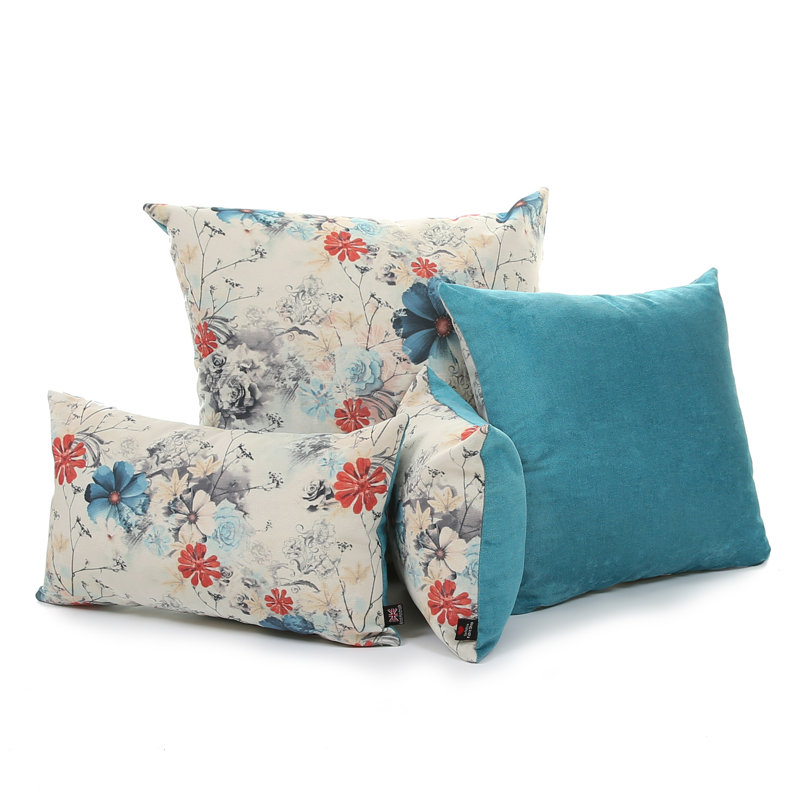 Alpharetta Floral Square Cushion, Large, Blue