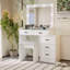 Coiffeuse réglable blanche avec 5 tiroirs