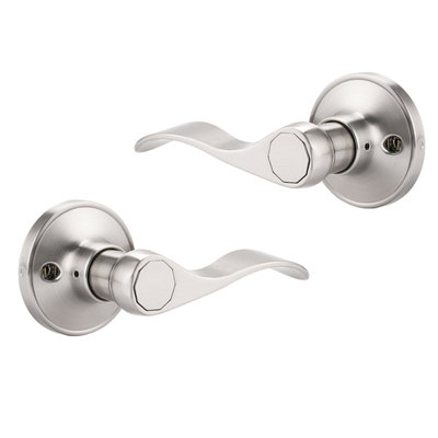 Privacy Door Lever with Round Rosette Keyless Lock