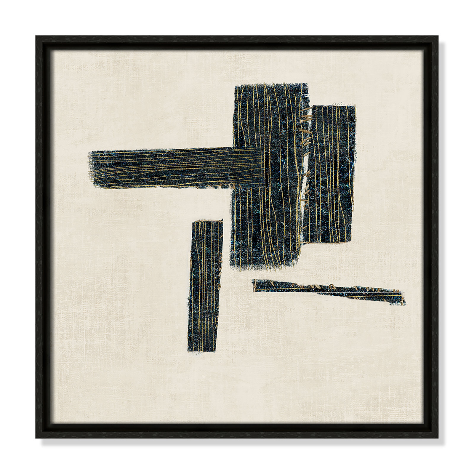 Stiched II Print by , Espresso, 17.5" H x 17.5" W