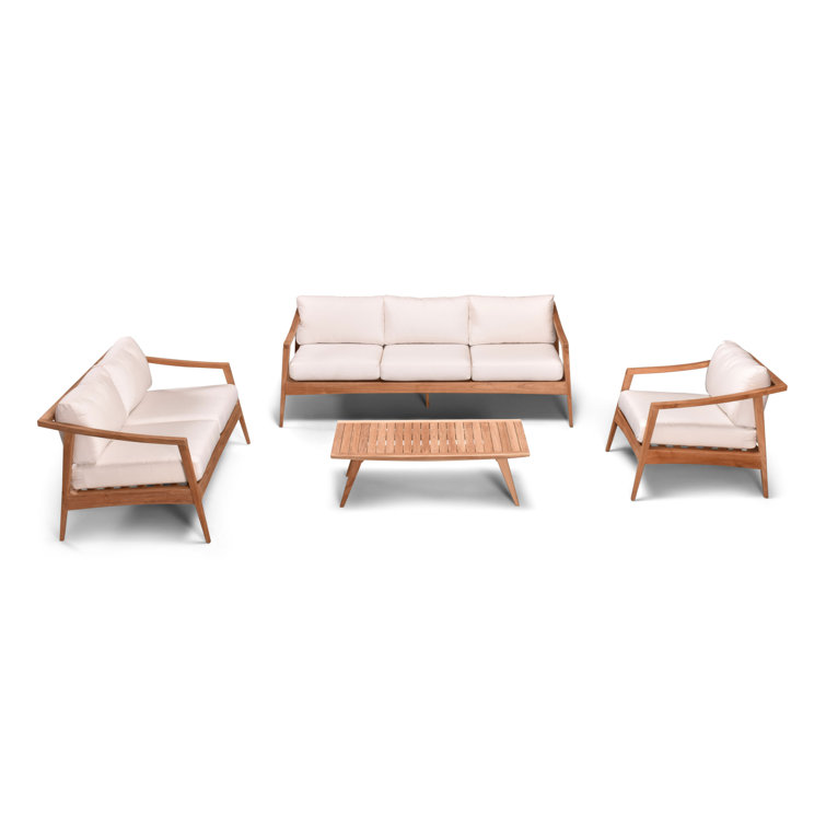 Elswick Teak 6 - Person Patio Conversation Sets with Cushions