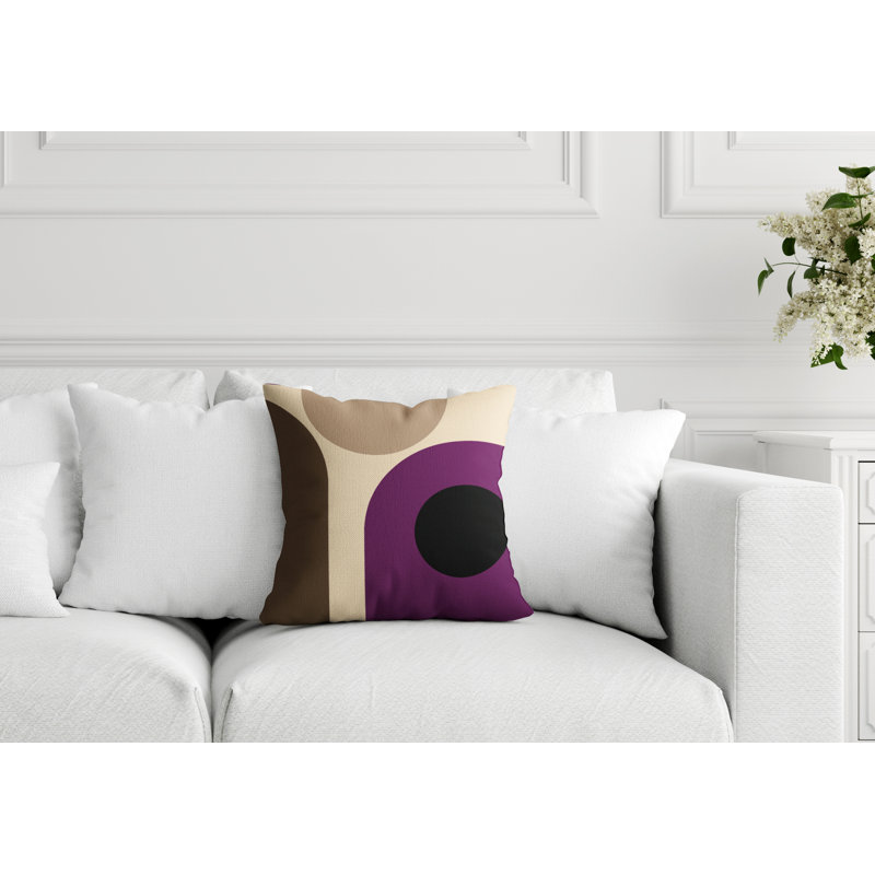 Coussin intérieur / extérieur en polyester filé Yenz, 17 po x 17 po, Mauve